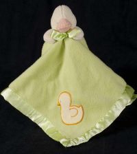 Blankets & Beyond Duck Duckie Green Plush Lovey Security Blanket